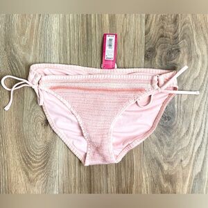 Exhilaration Peach Crocheted BOHO bikini bottom MIX & Match Size L NWT